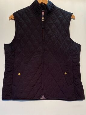 Lands' End Quilted Sleeveless Vest in Black